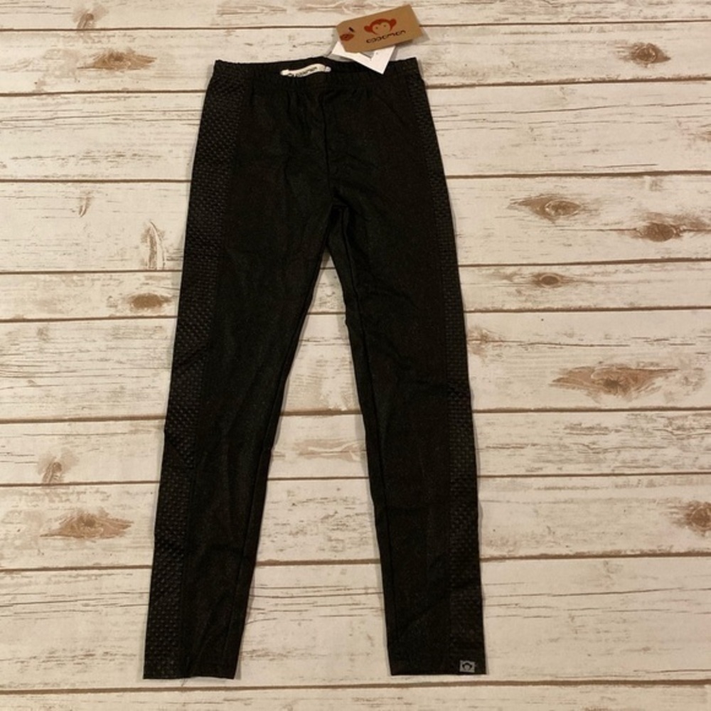 appaman Girls Shinny Black Faux Leather Leggings Size 7